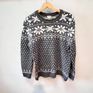 L.L.Bean Lambs Wool Fair‎ Isle Sweater Size M